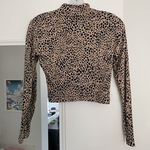 brandy cheetah print long sleeve turtleneck
